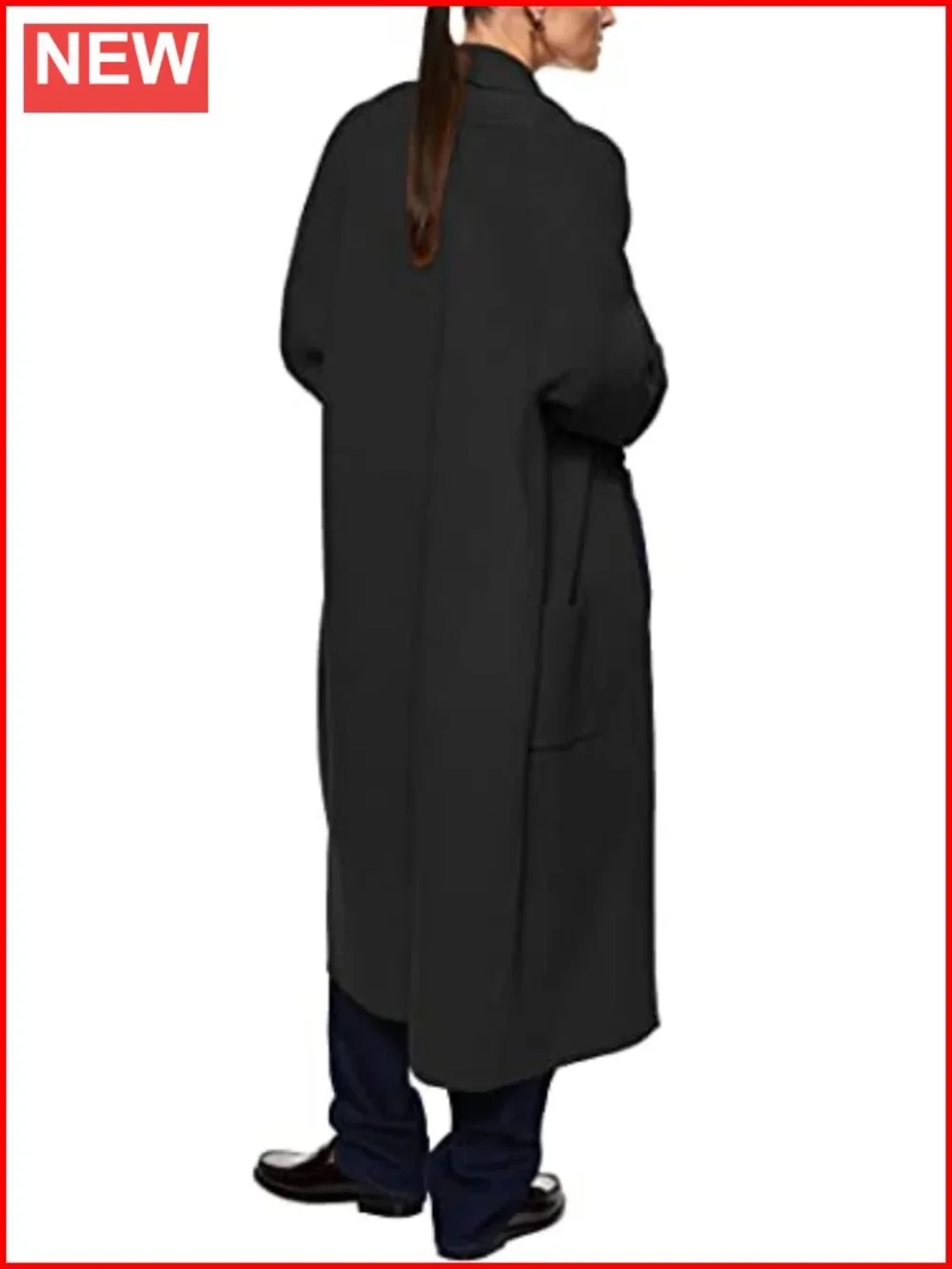 Womens Oversized Open Front Cardigan Sweater Long Sleeve Maxi Coat Knit